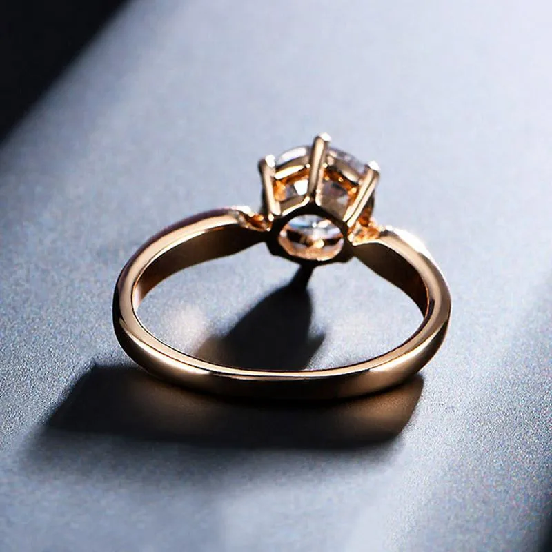 1.75ct Polished Austrian Crystal Rose Gold Ring