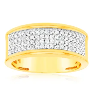 3/4 Carat Diamond Gents Ring in 10ct Yellow Gold