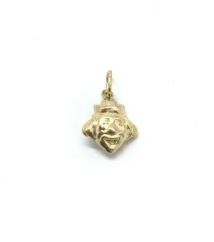 9ct Yellow Gold 3D Hollow Happy Clown Charm/Pendant