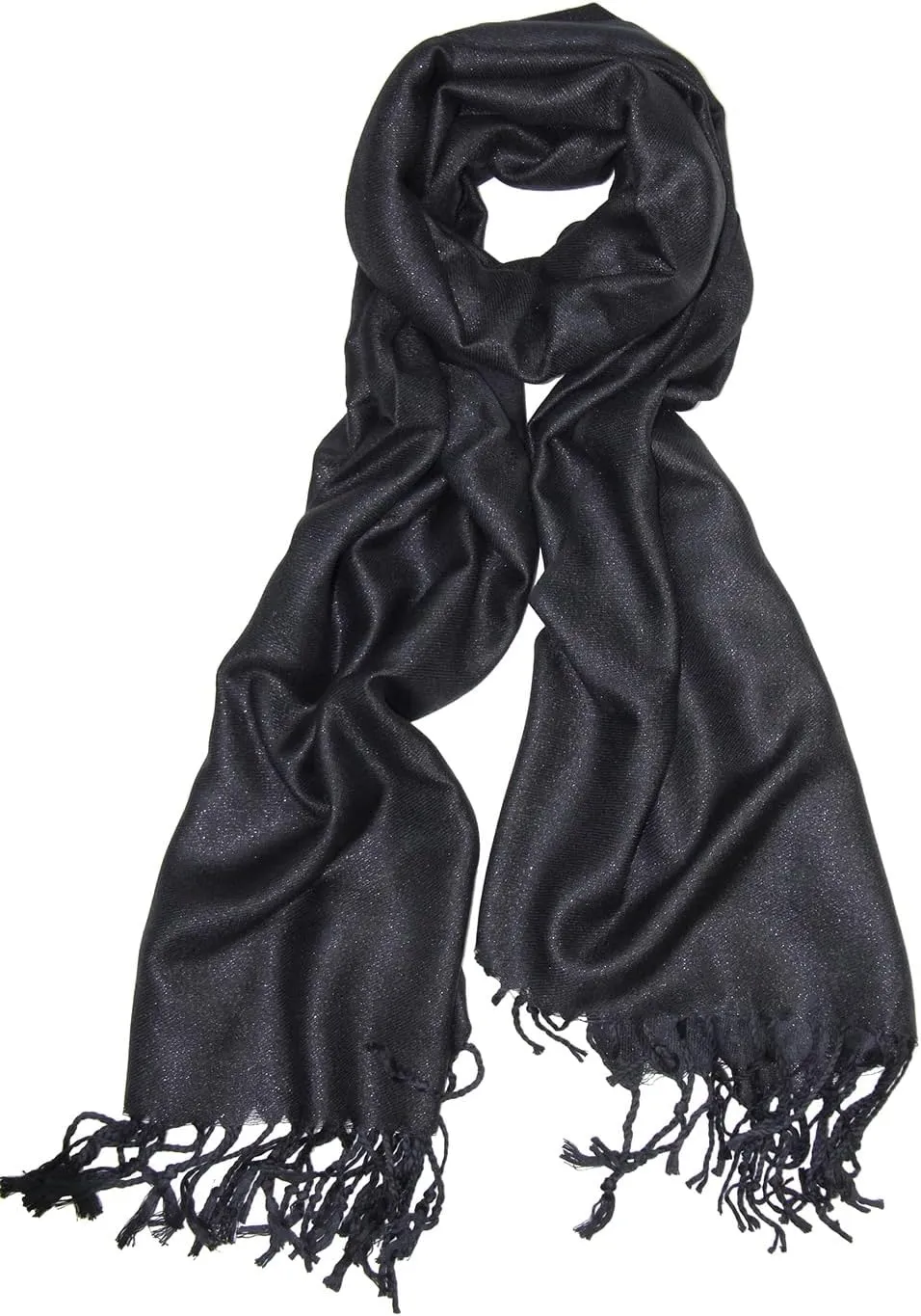 Achillea Sparkling Metallic Pashmina Shawl Wrap Scarf for Wedding Evening Dress