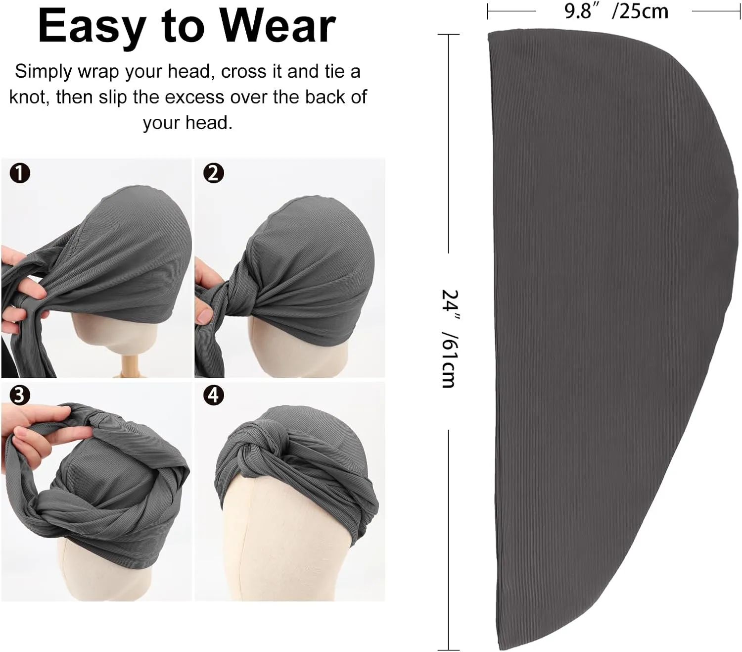 African Turban for Women Knotted Hair Wraps for Turban Head Scarf for Black Women Hair Cancer Chemo Headwear Cap