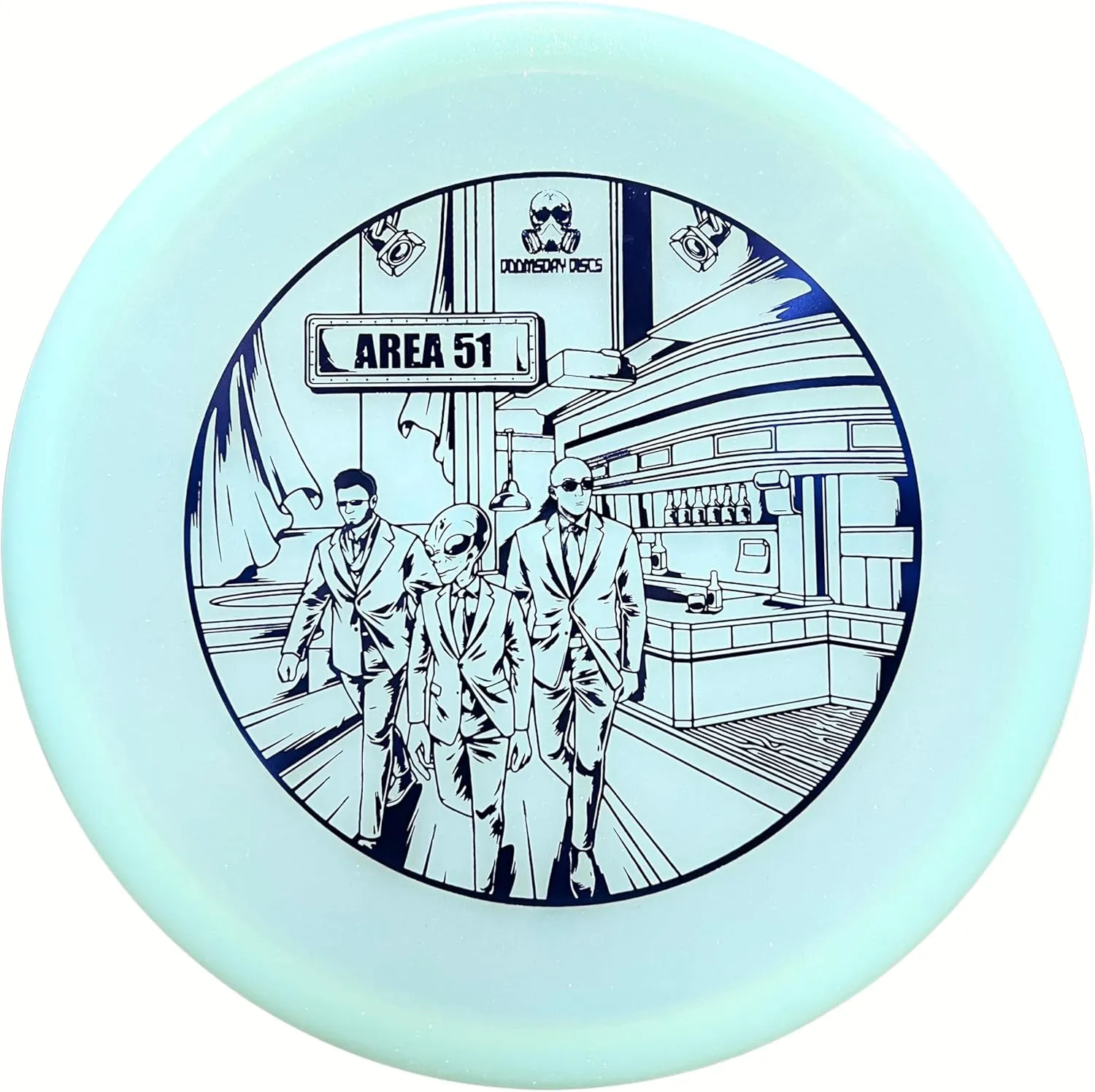 Area 51 | Low Profile Disc Golf Approach Putter | Durable Sparkling Clandestine Plastic