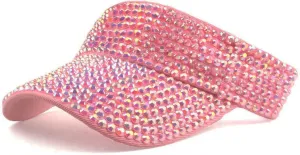 Bling Shiny Rhinestones Sun Visor hat Cap for Women,Adjustable Summer Beach Visor Caps Running Tennis Golf Sun hat