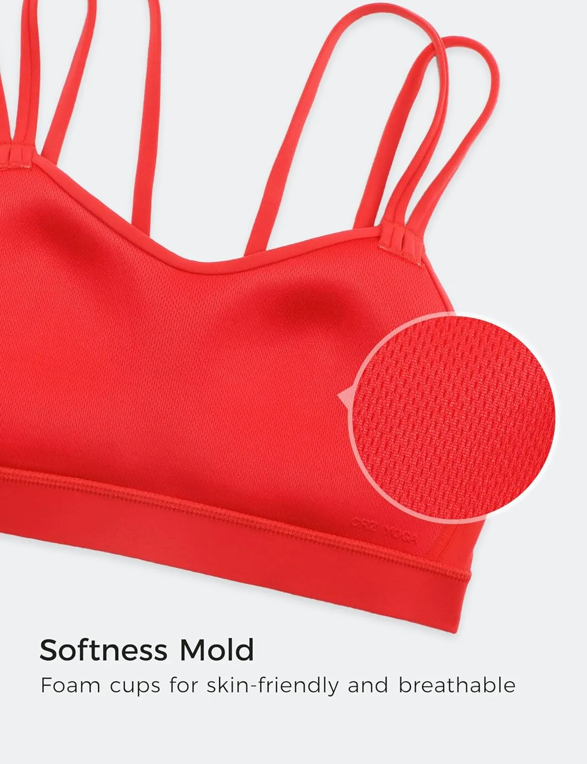 CRZ YOGA Softness Mold Butterluxe V Neck Sports Bras for Women - Workout Top Double Spaghetti Straps Wireless Yoga Clothes