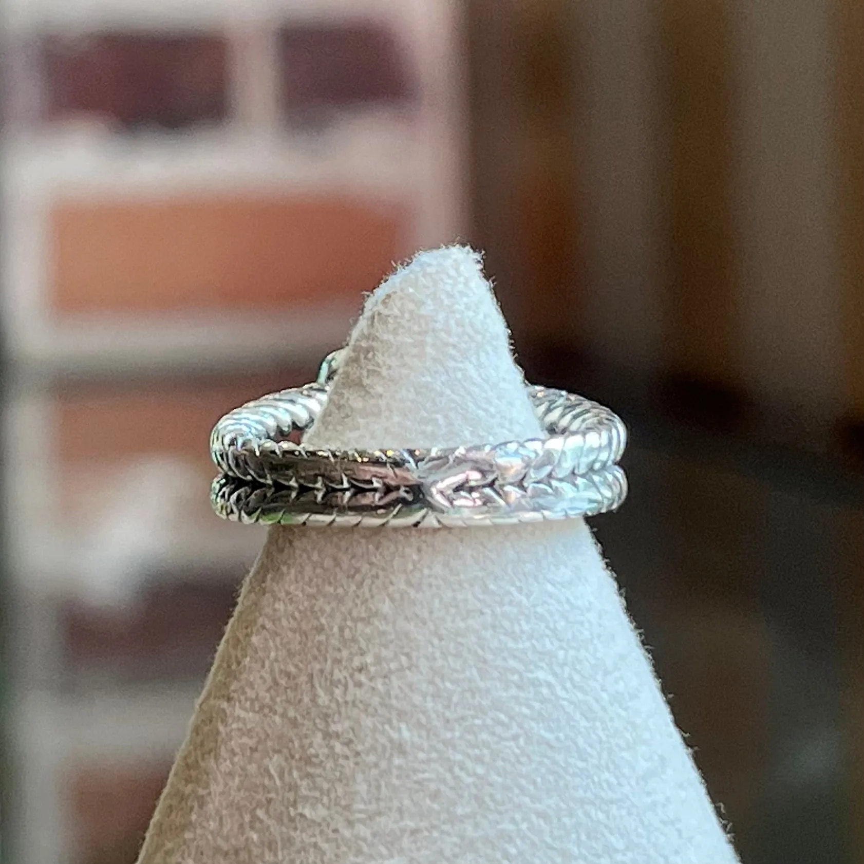 DAVID YURMAN 925 Sterling Silver Petite Albion Blue Topaz Ring SZ4.5 TS3915