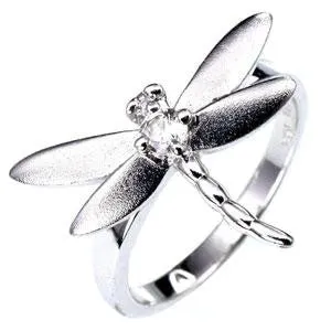 Dragon Fly Ring in White Gold