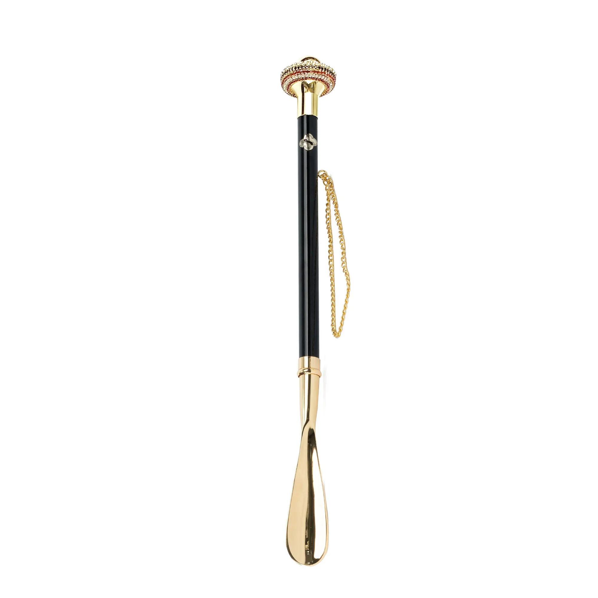 Elegant Glimmer: Crystal Shoehorn with 24K Gold-Plated