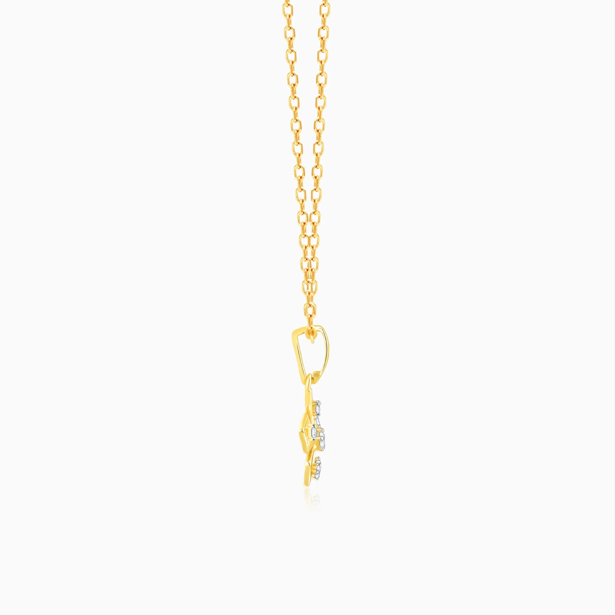 Gold Radiant Petals Diamond Pendant