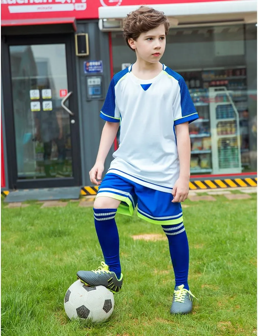 Hawkwell Kids Athletic Firm Ground Outdoor Comfortable Soccer Cleats(Toddler/Little Kid/Big Kid)