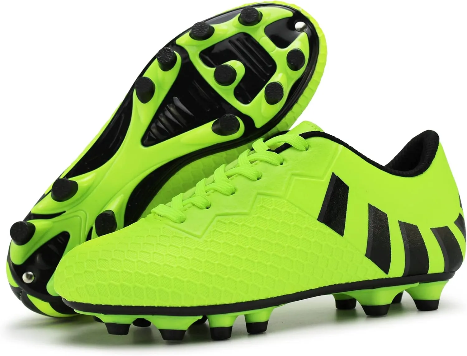 Hawkwell Kids Athletic Firm Ground Outdoor Comfortable Soccer Cleats(Toddler/Little Kid/Big Kid)