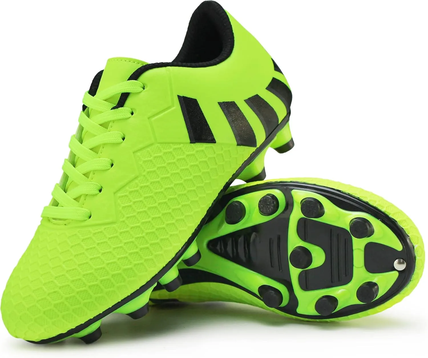 Hawkwell Kids Athletic Firm Ground Outdoor Comfortable Soccer Cleats(Toddler/Little Kid/Big Kid)