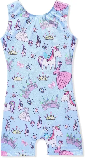 HOZIY Gymnastics Leotards for Girls Unicorn Aurora Rainbow Mermaid Dinosaur Cupcake Sparkle Biketard Toddlers Kids Children