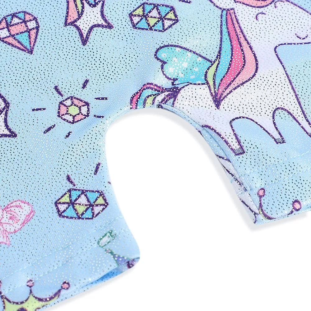 HOZIY Gymnastics Leotards for Girls Unicorn Aurora Rainbow Mermaid Dinosaur Cupcake Sparkle Biketard Toddlers Kids Children