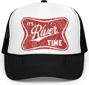 It's River Time Trendy Summer Trucker Hat Classic 5 Panel Mesh Snap Back Trucker Hat