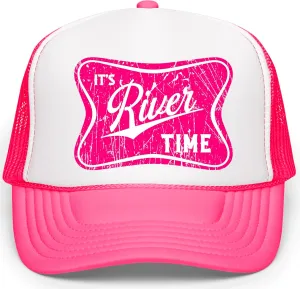 It's River Time Trendy Summer Trucker Hat Classic 5 Panel Mesh Snap Back Trucker Hat