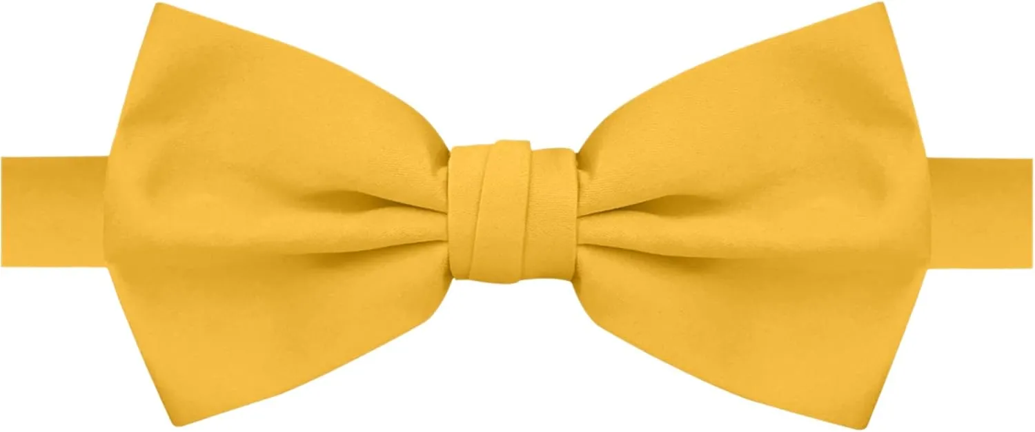 Jacob Alexander Men's Pretied Banded Adjustable Solid Color Bowtie