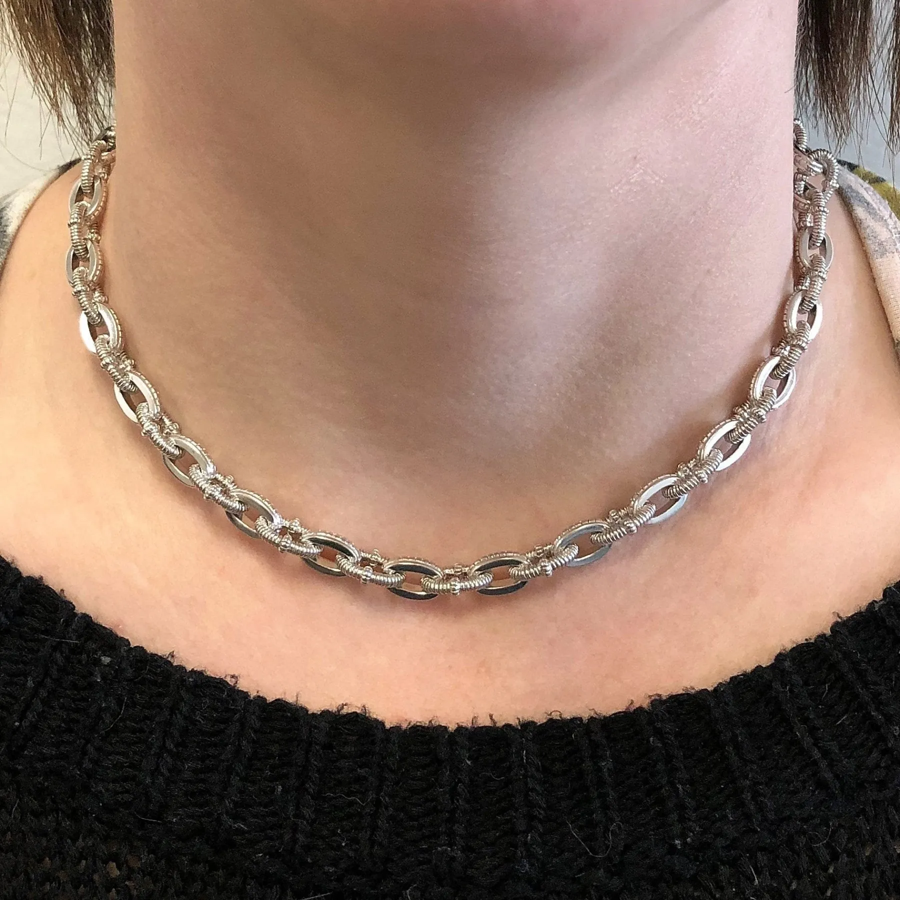 'Judith Ripka' Two Collection Diamond Rolo Necklace | 0.03ct | 15" |