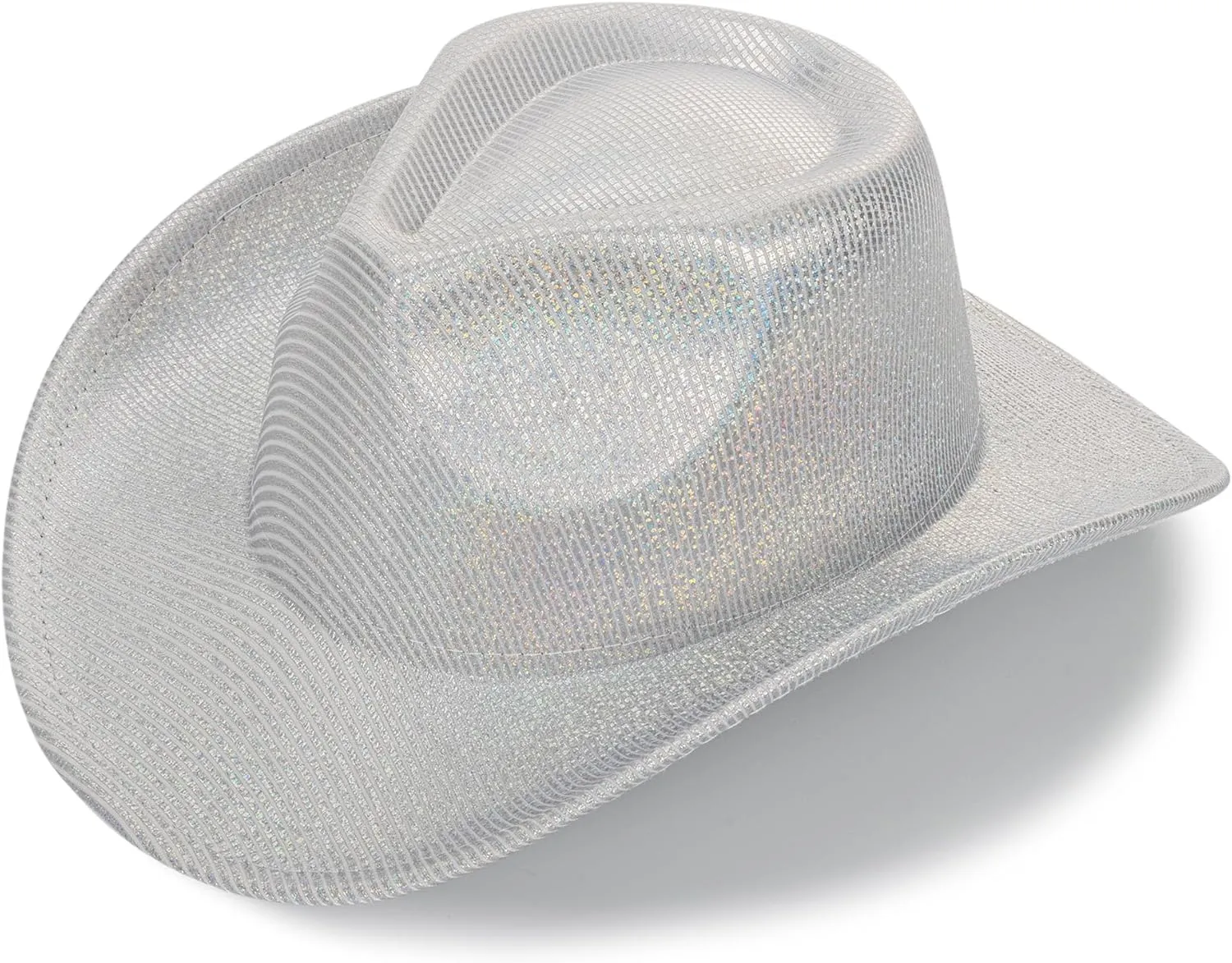 Neon Holographic Western Cowboy Hat for Womens - Glitter Cowgirl Hat for Disco Parties and Costumes