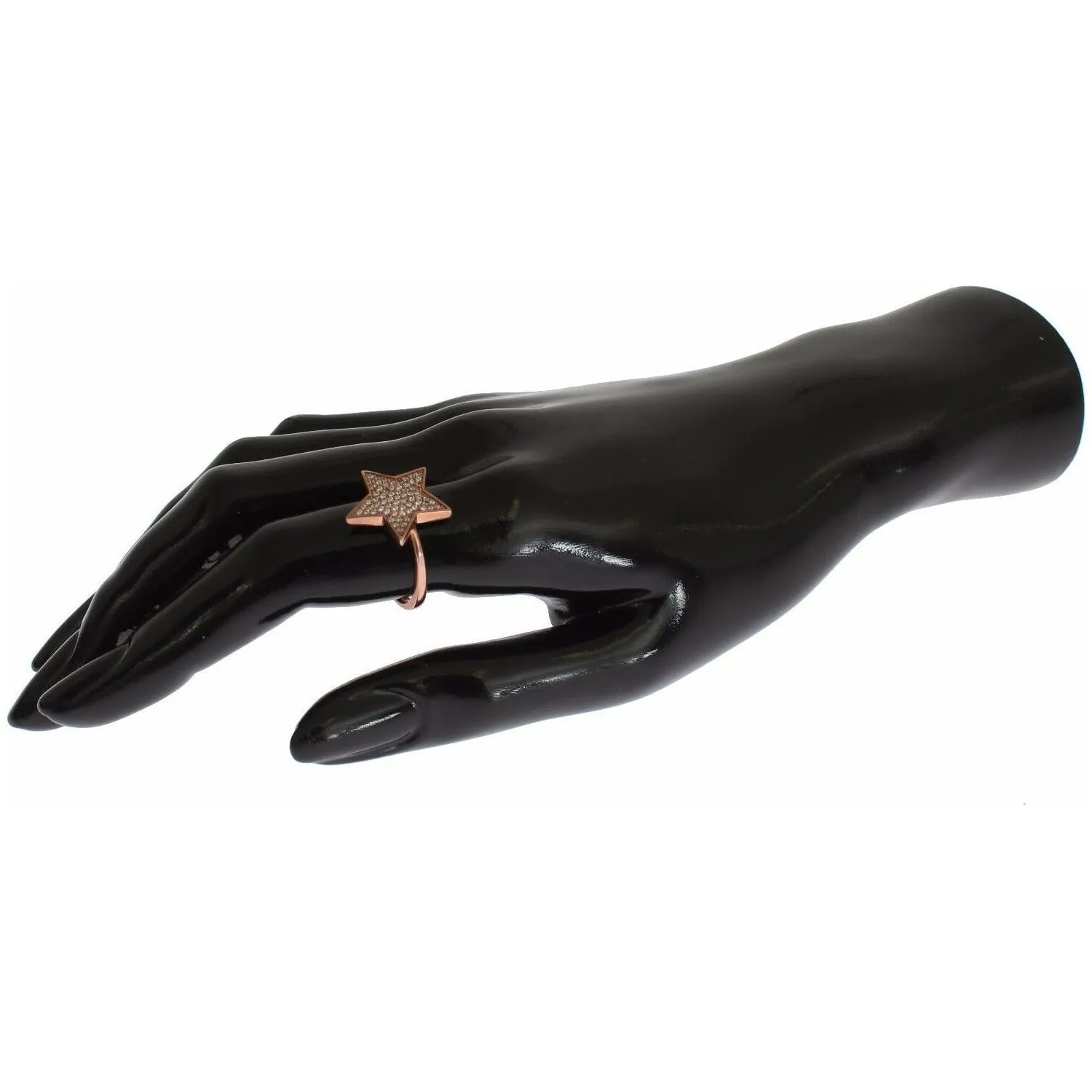 Nialaya Dazzling Pink Gold Plated Sterling Silver CZ Ring