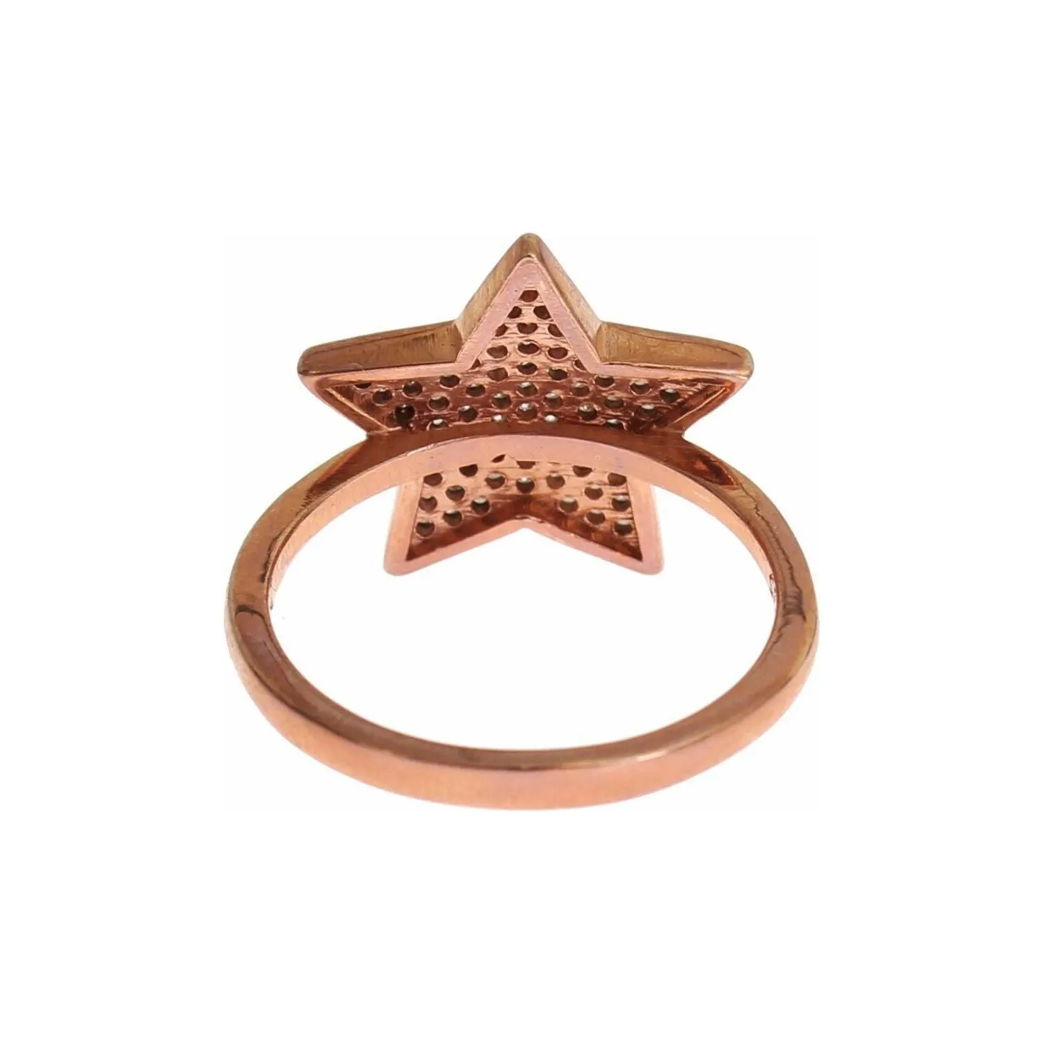 Nialaya Dazzling Pink Gold Plated Sterling Silver CZ Ring