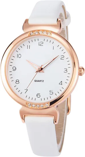 NUOVO Women's Silicone Sports Watch - Crystal Accented Leather Strap Analog Display