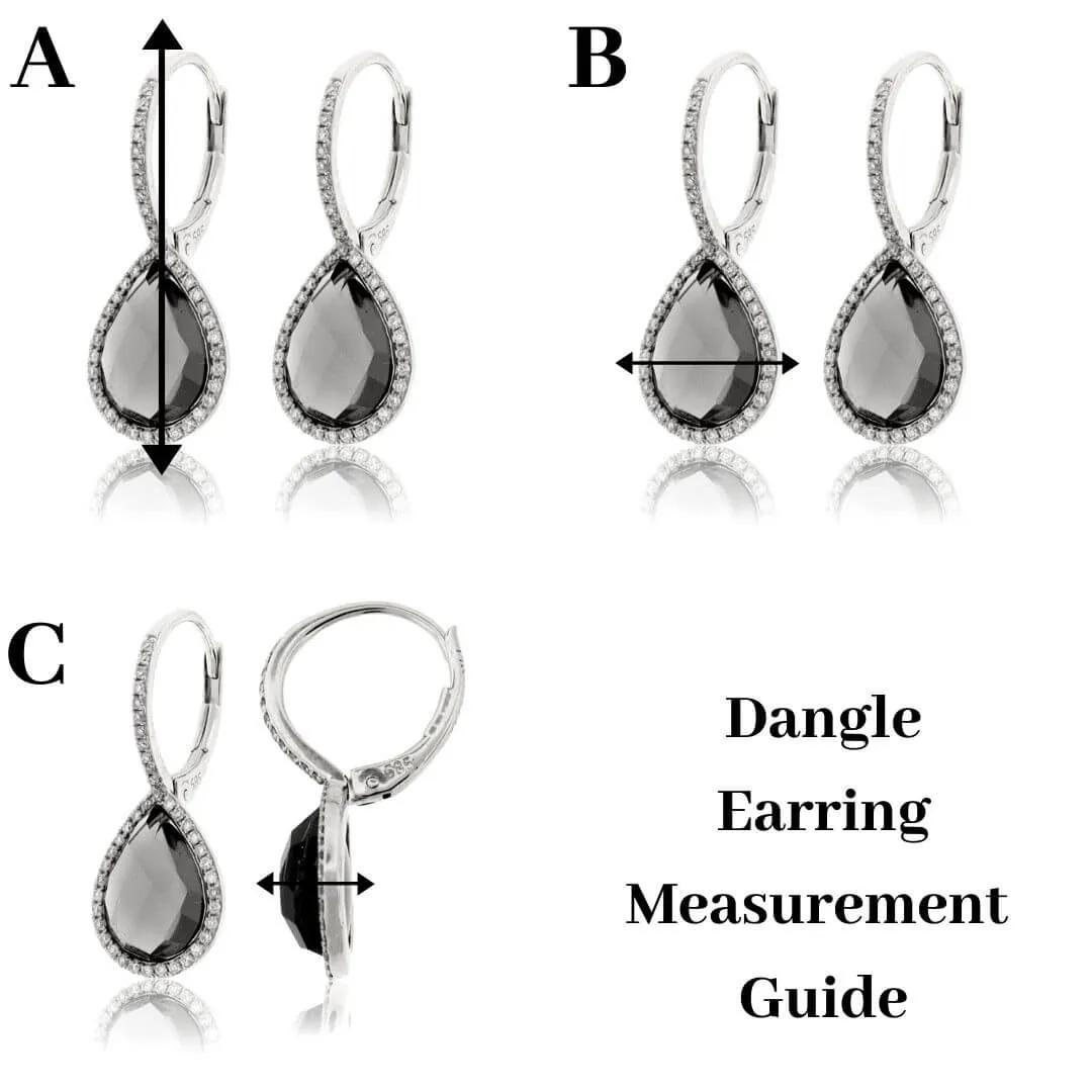 Pear Shaped Peridot & Diamond Halo Drop Earrings