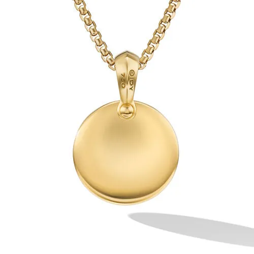 Petrvs Wolf Amulet in 18K Yellow Gold with Banded Agate, 30.6mm