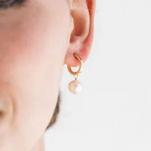 "Penelope" Baroque Pearl Hoop Earrings