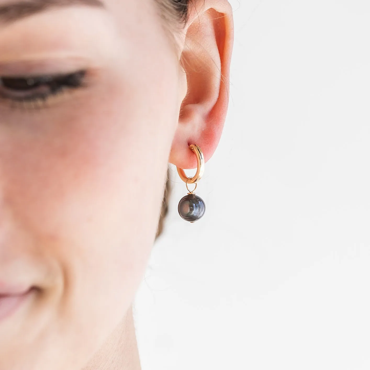 "Penelope" Baroque Pearl Hoop Earrings