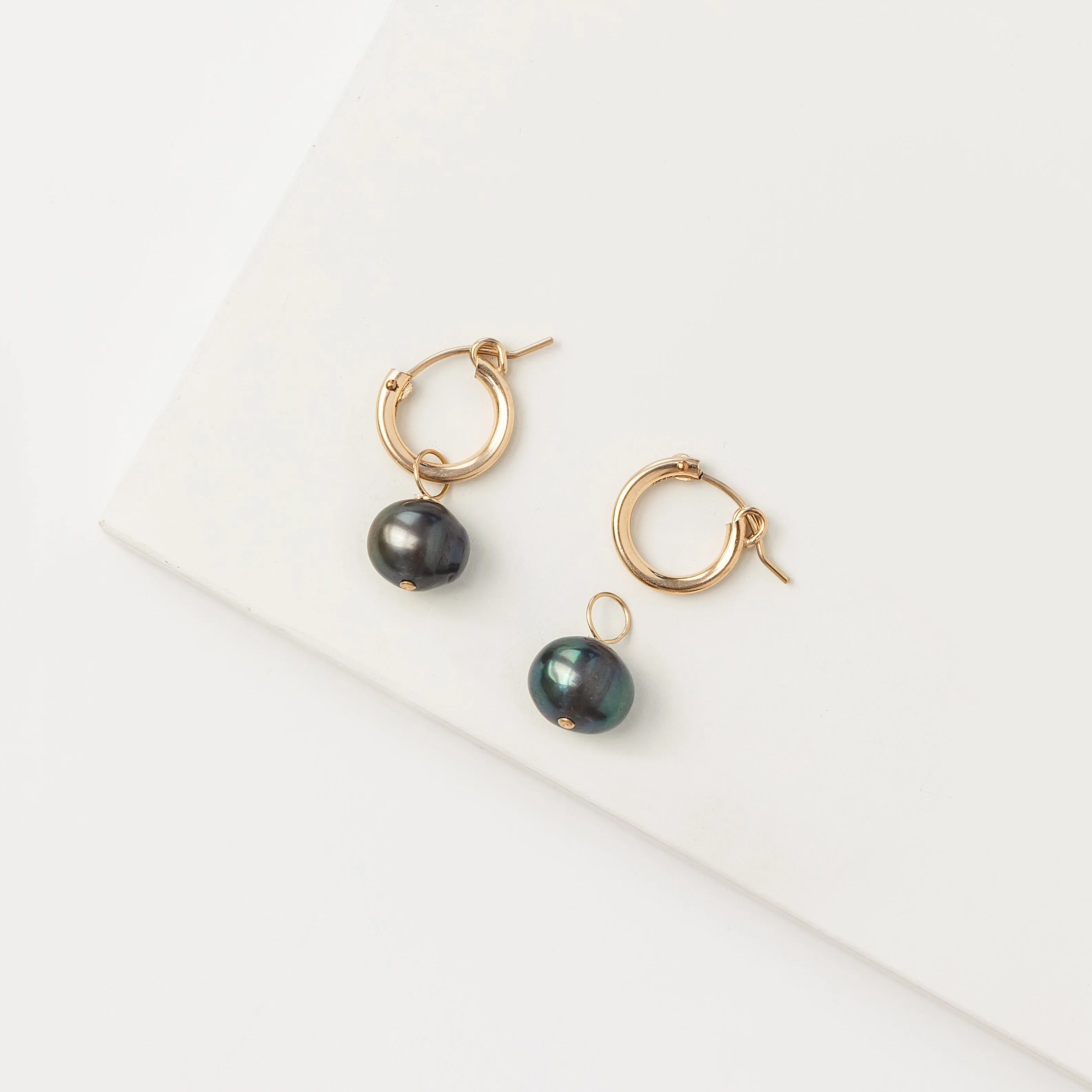 "Penelope" Baroque Pearl Hoop Earrings