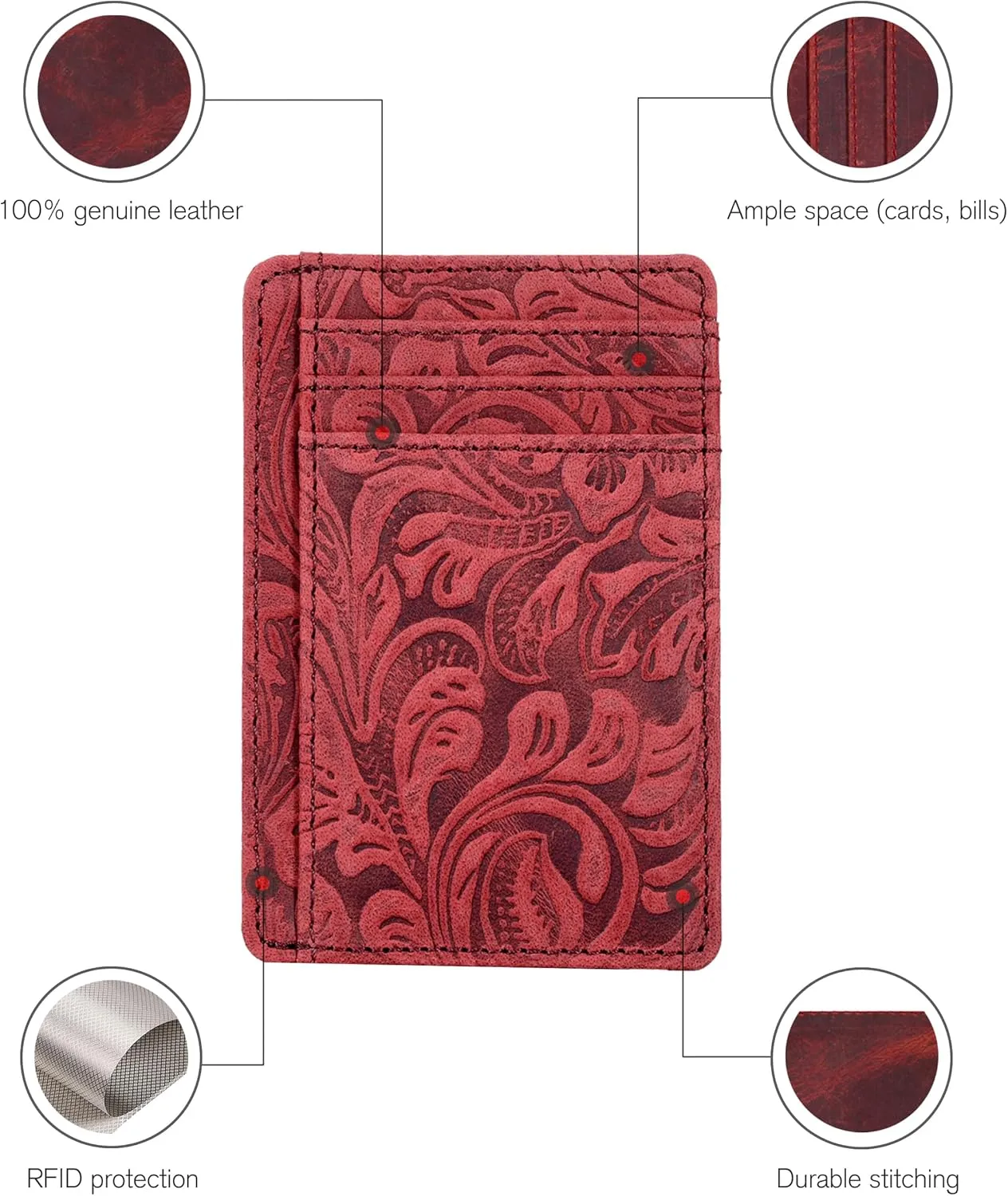 Real Leather Slim Minimalist Wallet for Men and Women -RFID Blocking Front Pocket Thin Credit Card Holder Stylish Wallets