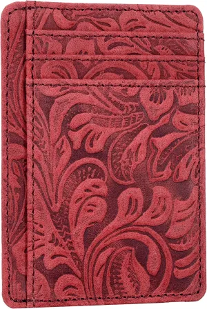 Real Leather Slim Minimalist Wallet for Men and Women -RFID Blocking Front Pocket Thin Credit Card Holder Stylish Wallets
