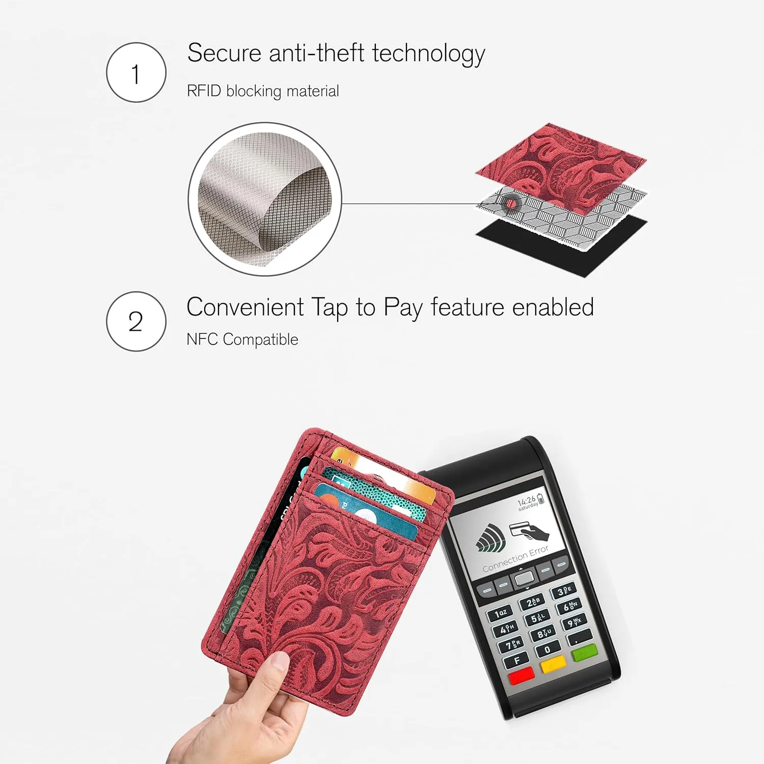 Real Leather Slim Minimalist Wallet for Men and Women -RFID Blocking Front Pocket Thin Credit Card Holder Stylish Wallets