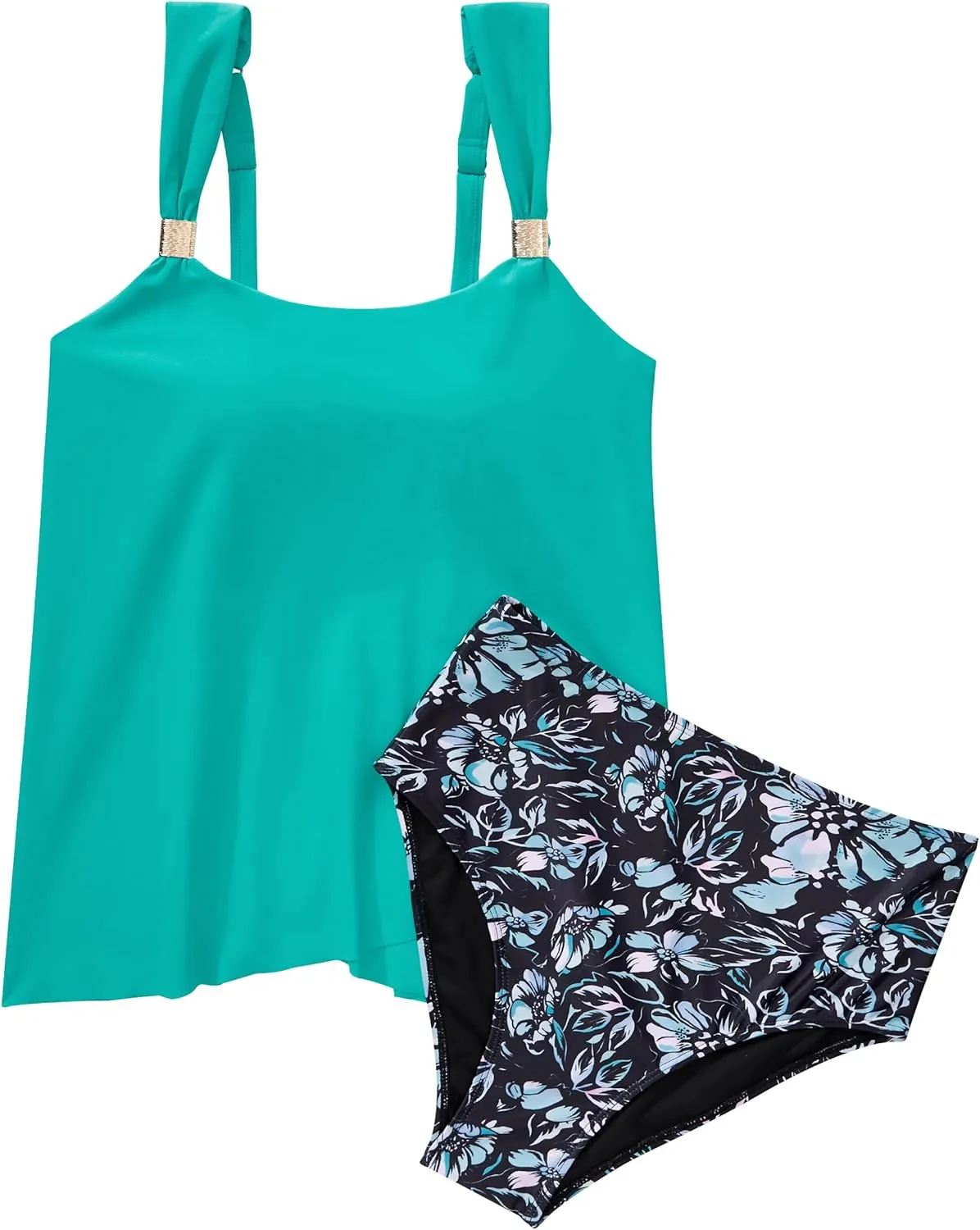 RXRXCOCO Women Tankini Bathing Suits Ruffle High Waisted Swimsuit Tummy Control Swimwear