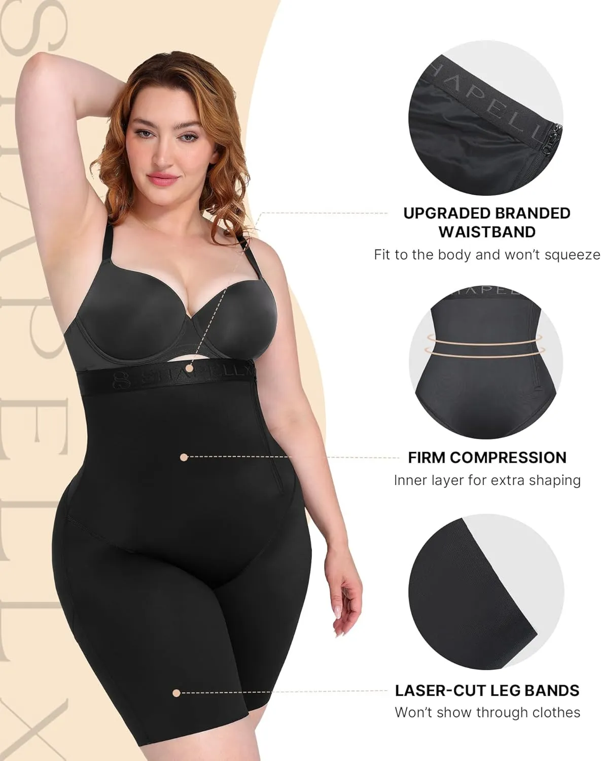 SHAPELLX Shapewear Tummy Control for Women Butt Lifting High Waist Shorts Faja Body Shaper Thigh Slimming Panties