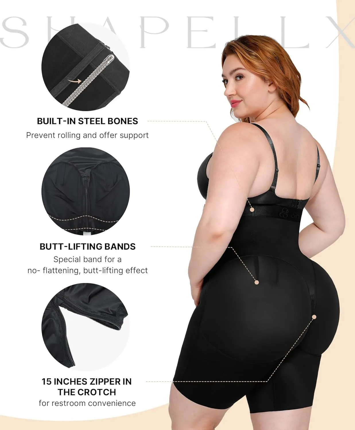 SHAPELLX Shapewear Tummy Control for Women Butt Lifting High Waist Shorts Faja Body Shaper Thigh Slimming Panties