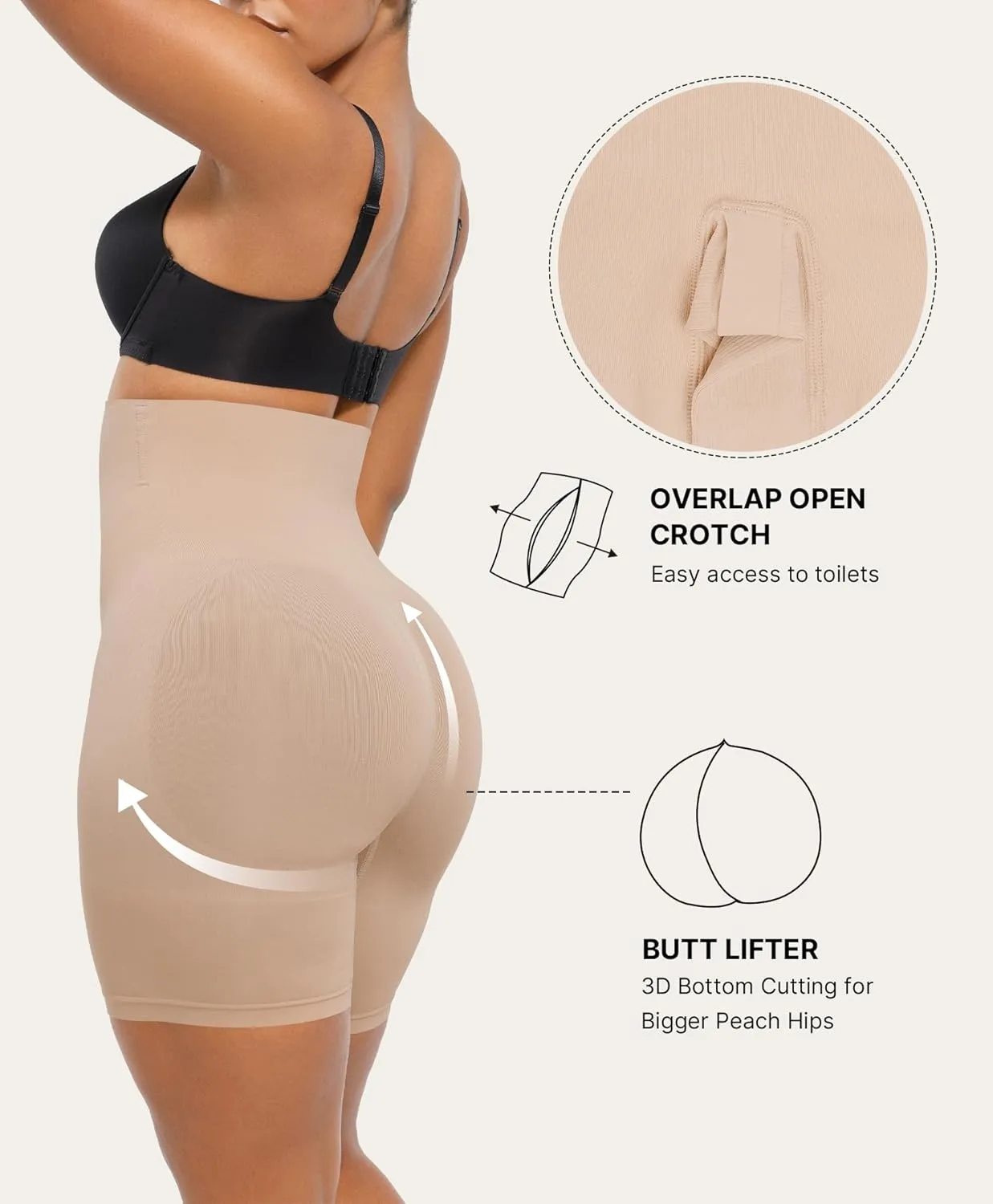 SHAPELLX Shapewear Tummy Control Shorts for Women Seamless High Waisted Body Shaper Thigh Slimming Underwear Girdle