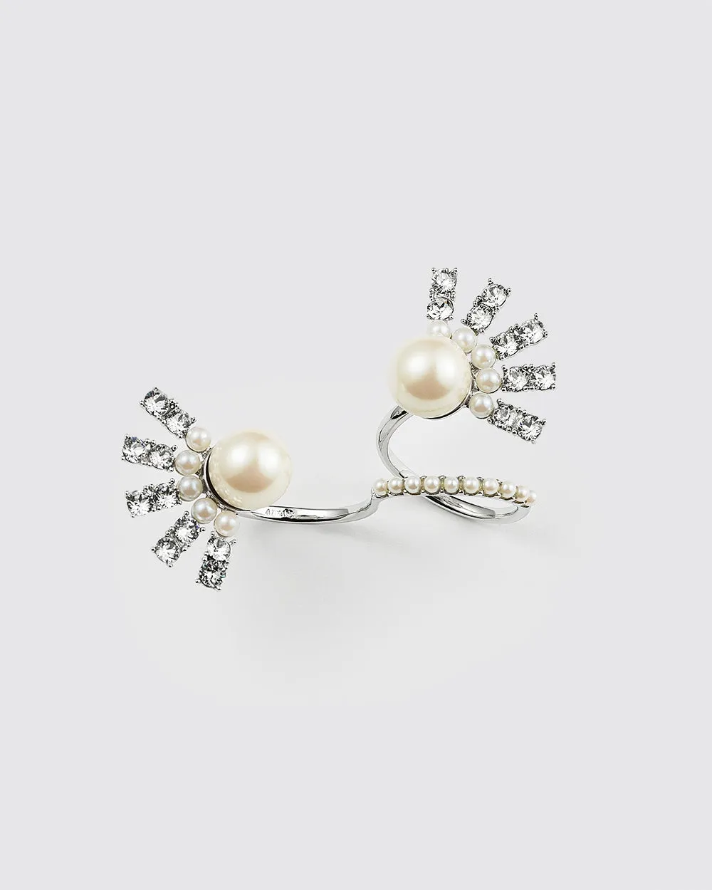 Silver Sparkling Double Ring