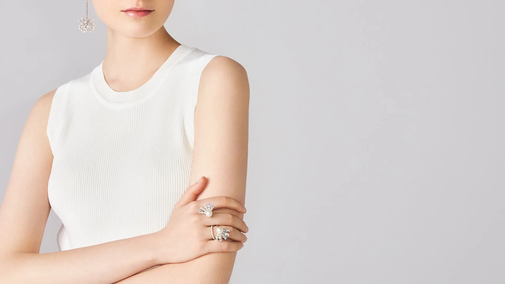 Silver Sparkling Double Ring