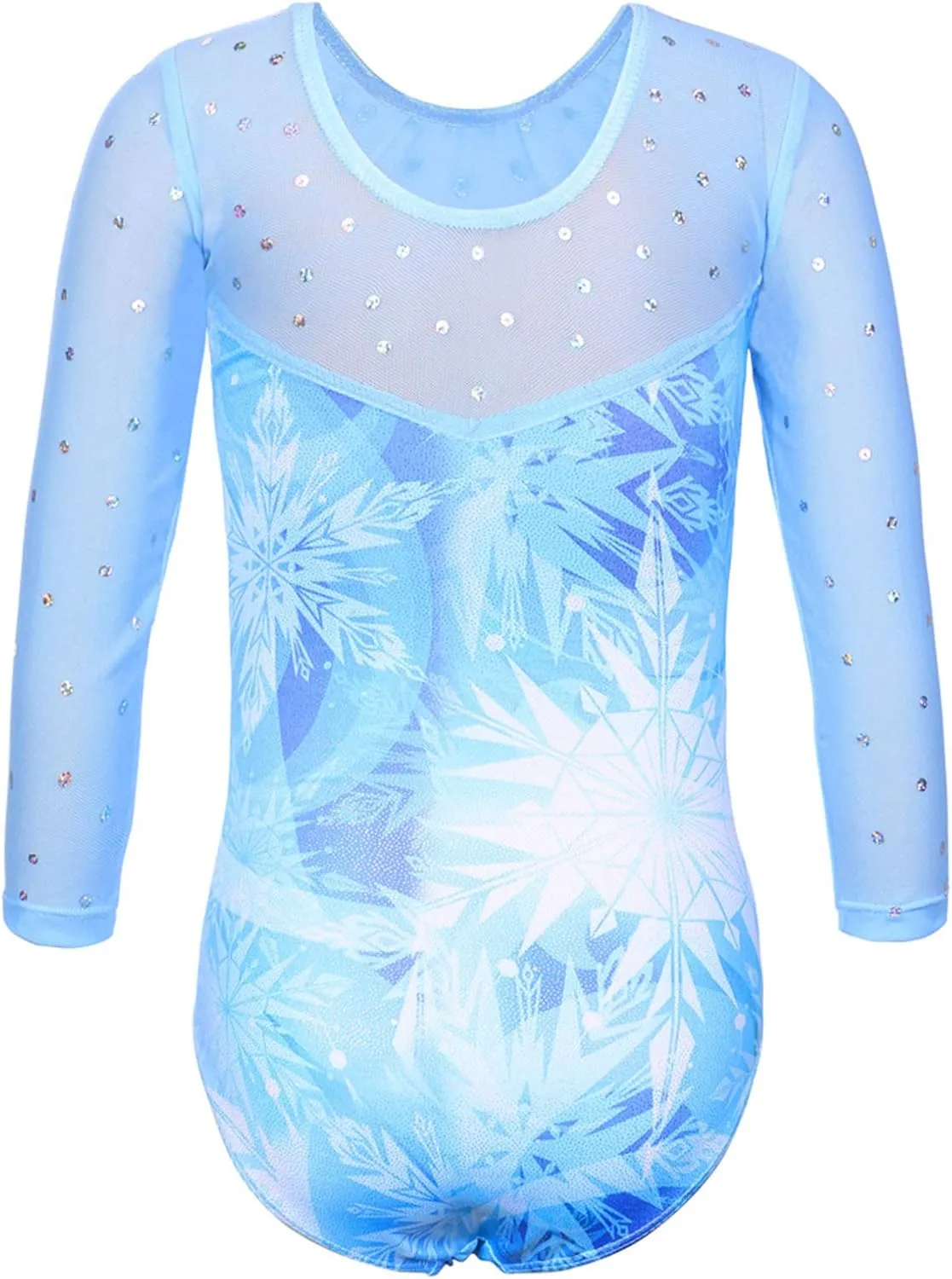 TFJH E Kids 3/4 Sleeve Girls' One Piece Sparkly Gymnastics Leotard Practice Outfits