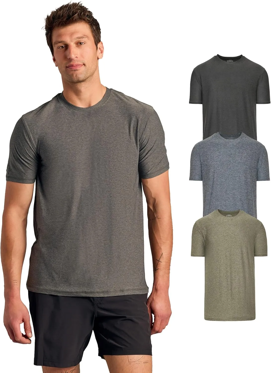 True Classic Workout Shirts for Men - Athletic Tops & Gym Shirts for Men | Quick-Dry Mens Workout Shirt Base Layer