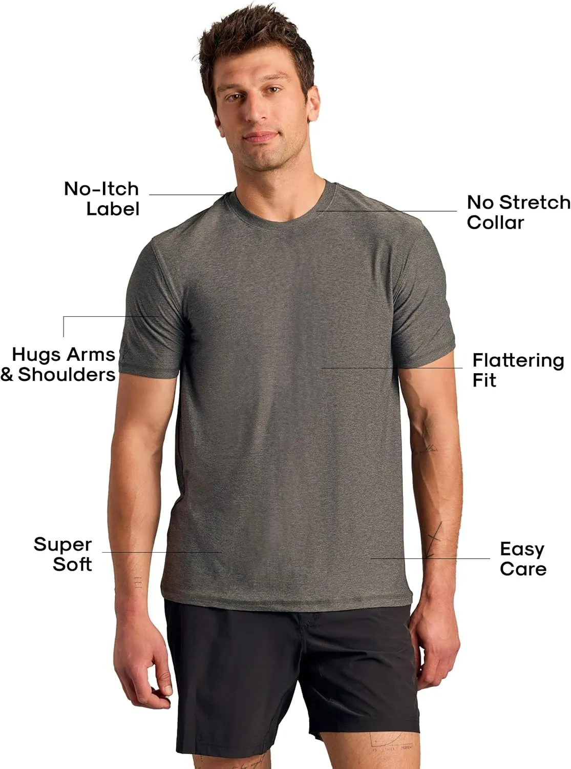 True Classic Workout Shirts for Men - Athletic Tops & Gym Shirts for Men | Quick-Dry Mens Workout Shirt Base Layer