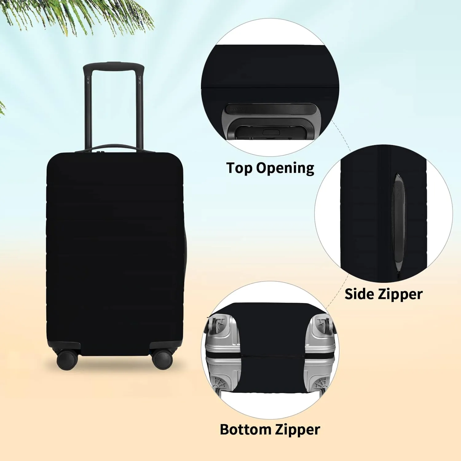 URBEST Luggage Cover Protector Suitcase Anti Scratch Dirt Covers, Fits 31"-32" Luggage Black
