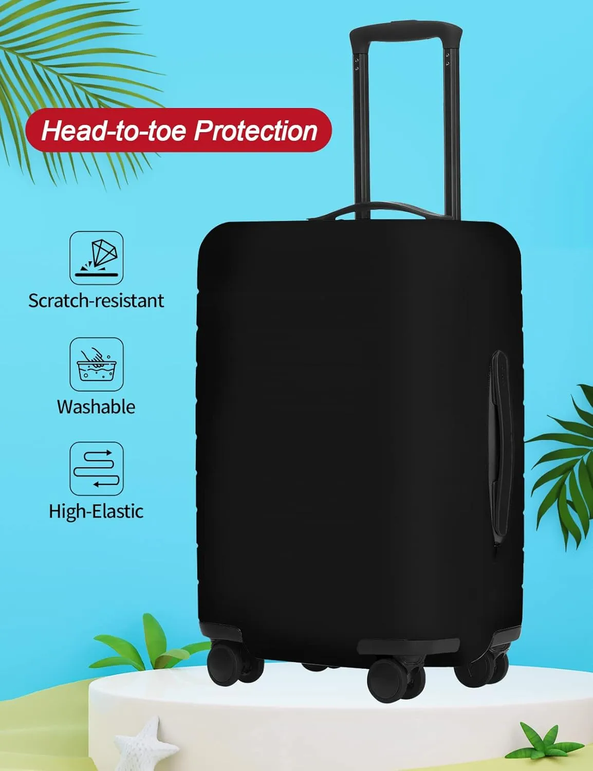 URBEST Luggage Cover Protector Suitcase Anti Scratch Dirt Covers, Fits 31"-32" Luggage Black