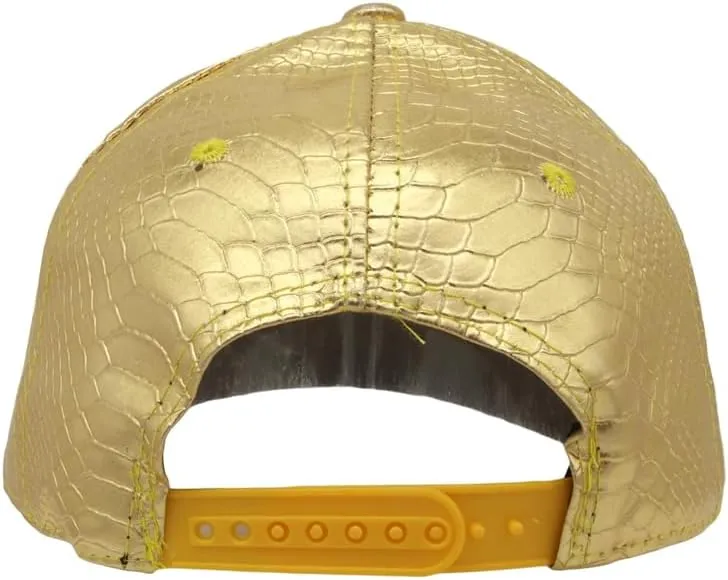 WITHMOONS High Shine Crocodile Baseball Cap Flat Brim Snapback Hat Shiny Hip Hop Cap YZ20191