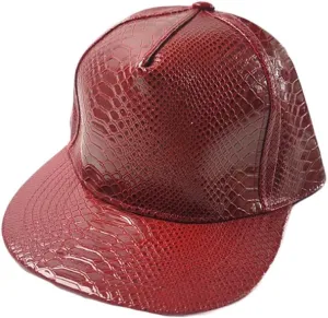 WITHMOONS High Shine Crocodile Baseball Cap Flat Brim Snapback Hat Shiny Hip Hop Cap YZ20191