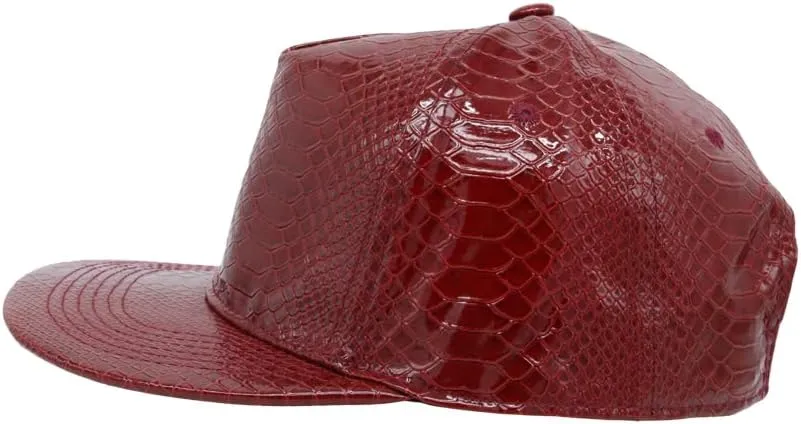 WITHMOONS High Shine Crocodile Baseball Cap Flat Brim Snapback Hat Shiny Hip Hop Cap YZ20191