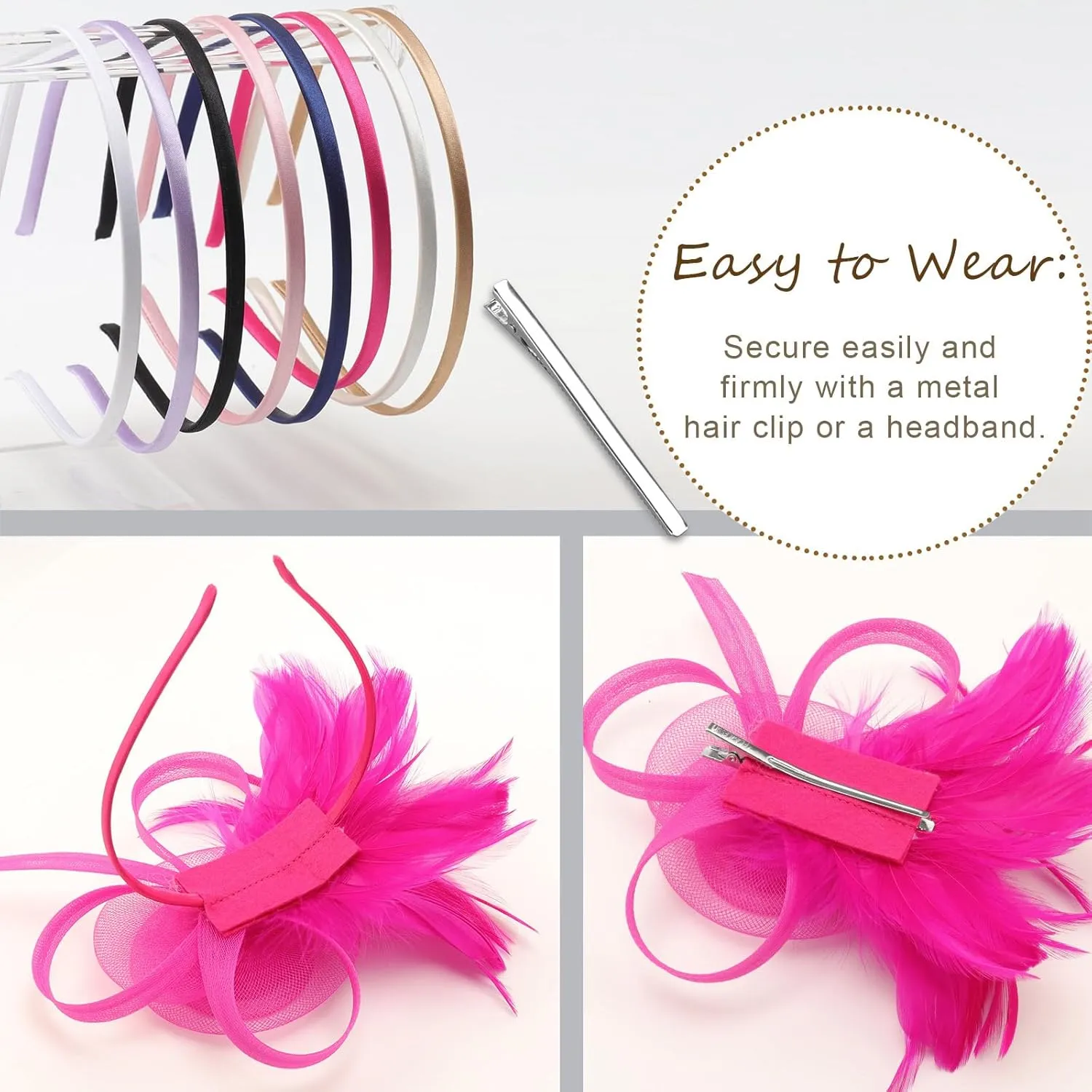 Women Fascinators Hats Flower Fascinators with Headband and Clip Tea Party Headwear for Women and Girls