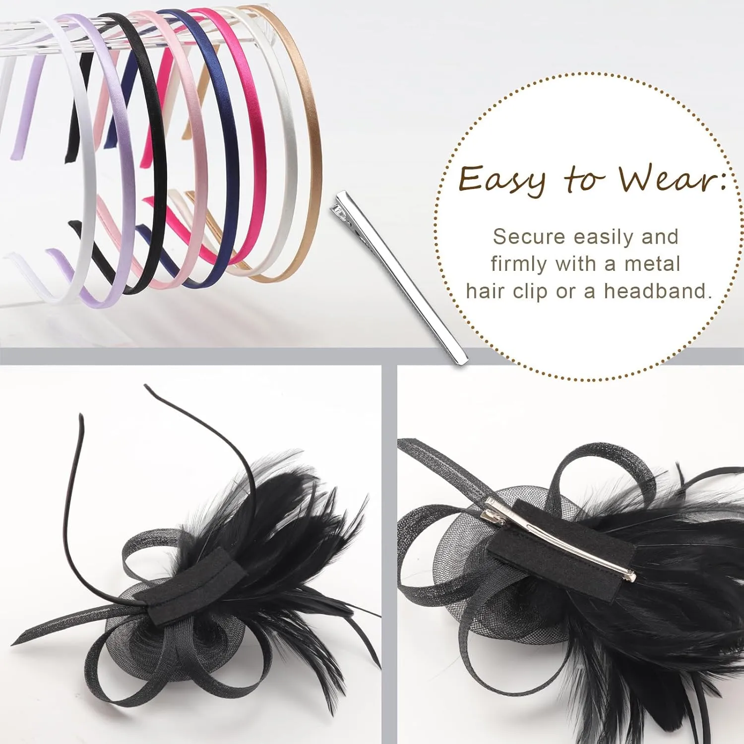 Women Fascinators Hats Flower Fascinators with Headband and Clip Tea Party Headwear for Women and Girls