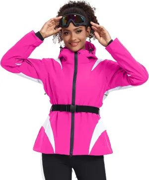 YEEFINE Ski Jackets for Women Waterproof Snowboard Jacket Winter Ski Outfits Outdoor Warm Snow Coats Windbreaker